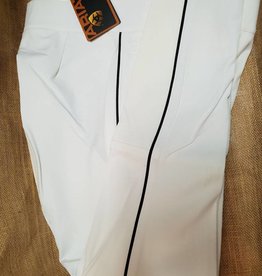 Ariat Ariat All Circuit Full Seat Breeches - White with Navy Piping -Size 32R