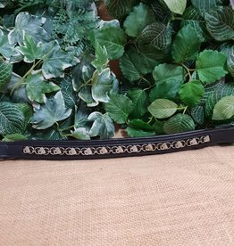 Leather Browband Silver Linking Horses - Black -37cm Pony