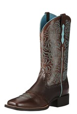 Ariat Ariat Round Up Remuda Dark Brown/Blue Western Boots Size 10 B Medium Width