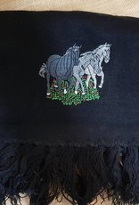 Scarf with Three Horses - Black