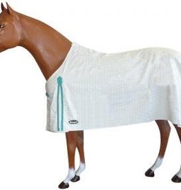 ShowCraft Summer Ripstop White with Teal Trim Horse Rug 5'3" 6951RU