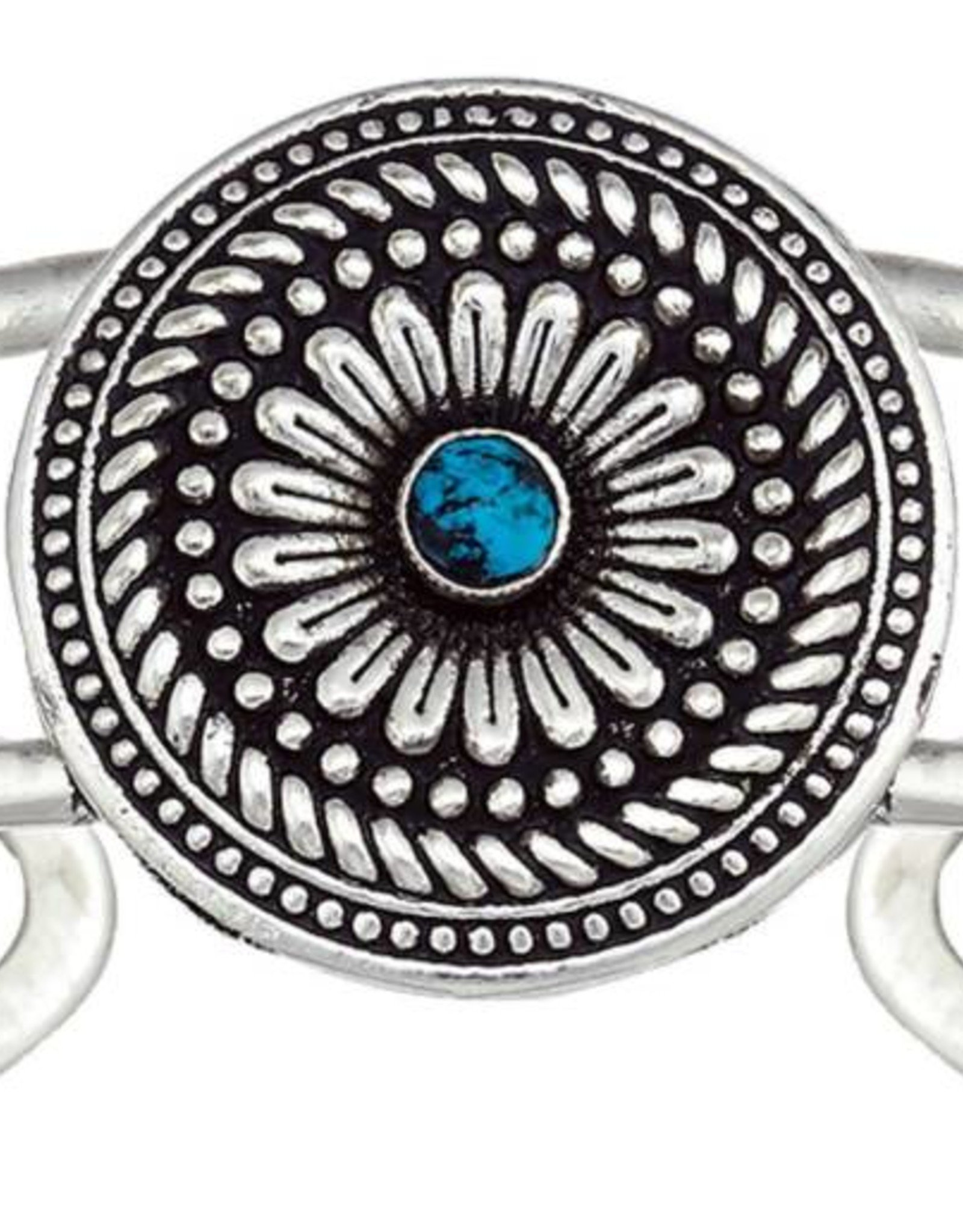 Montana Silversmiths 3Cncho Antique Cuff with Turquoise Rounds BC1394TQ