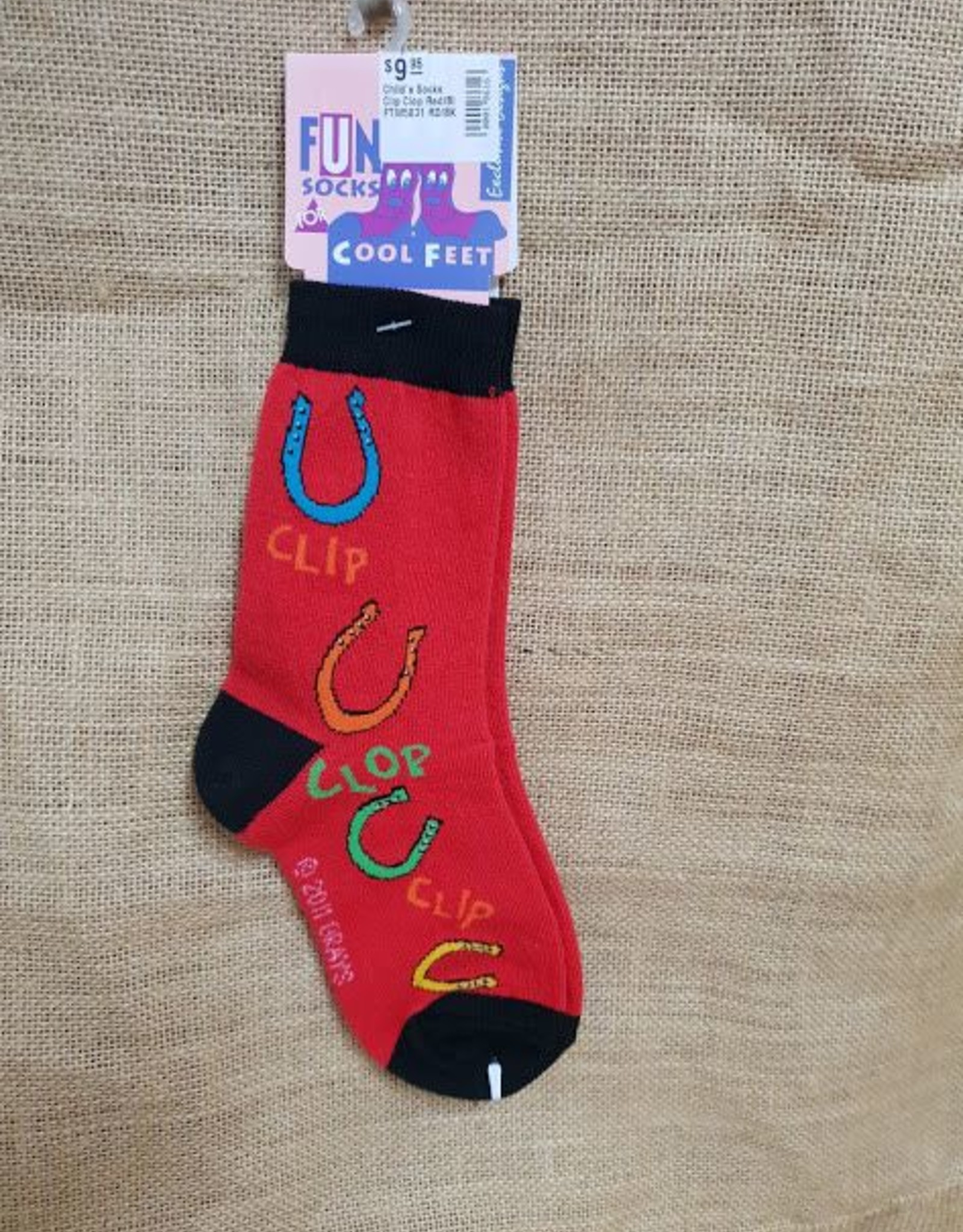 Love your Feet Child's Socks Clip Clop - Red/Blk