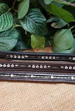 Norfolk Leather Browband -Long Chain Diamond - Brown - Full