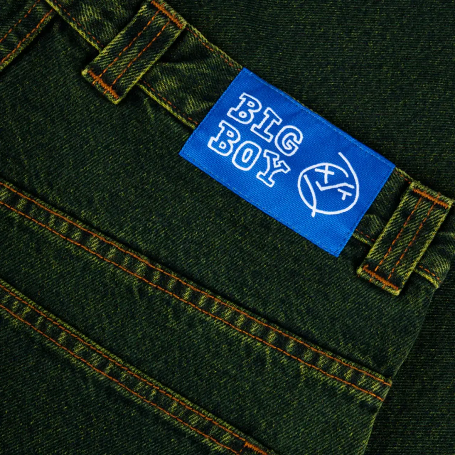 POLAR BIG BOY DENIM PANTS CHARTREUSE/BLUE - The Garden POLAR BIG BOY DENIM PANTS CHARTREUSE/BLUE - The Garden