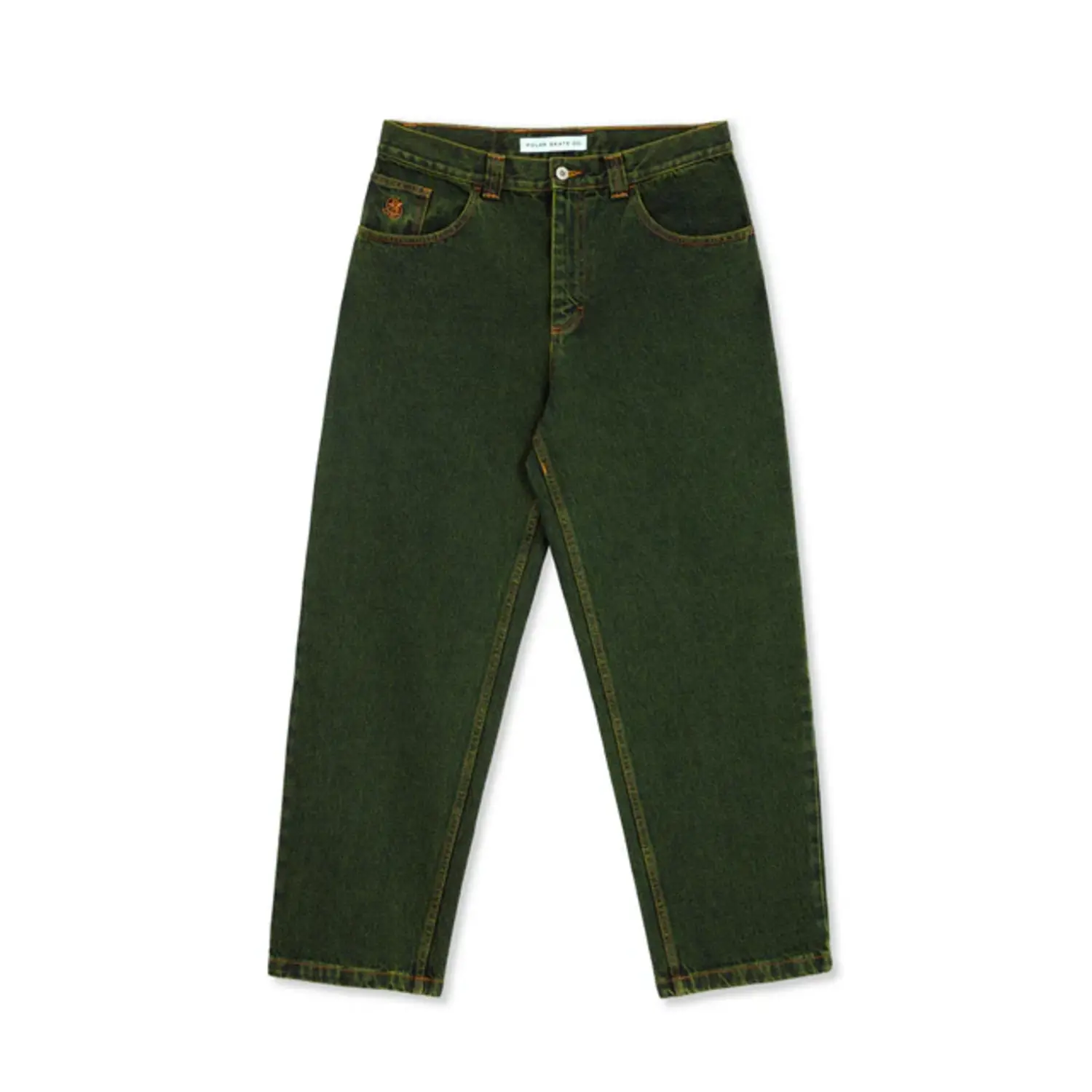 POLAR 93! DENIM PANTS CHARTREUSE/BLUE - The Garden
