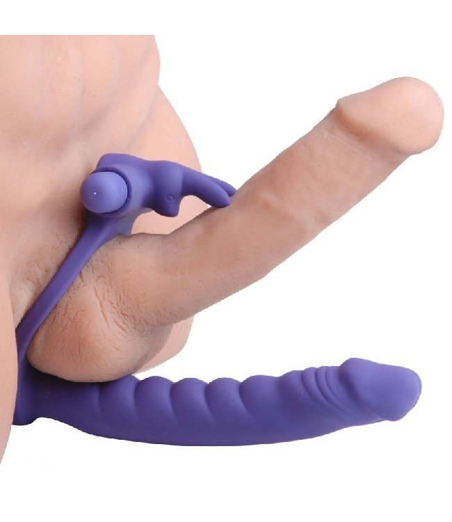 Frisky Frisky Double Delight Dual Penetration Vibrating Rabbit Cock Ring