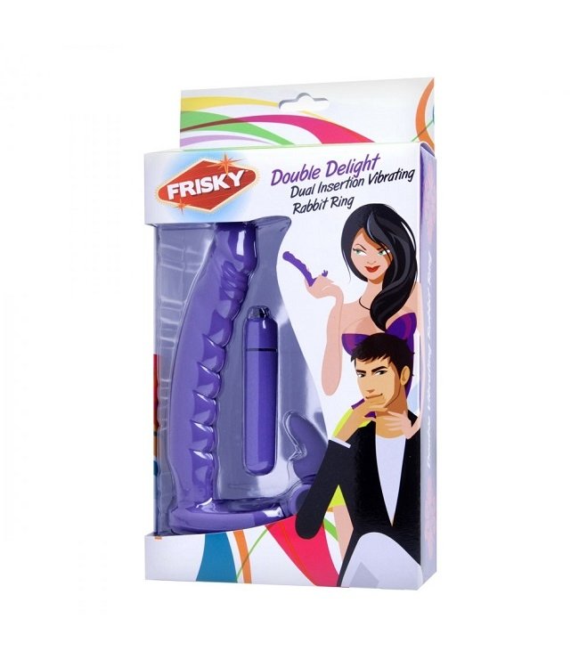 Frisky Frisky Double Delight Dual Penetration Vibrating Rabbit Cock Ring