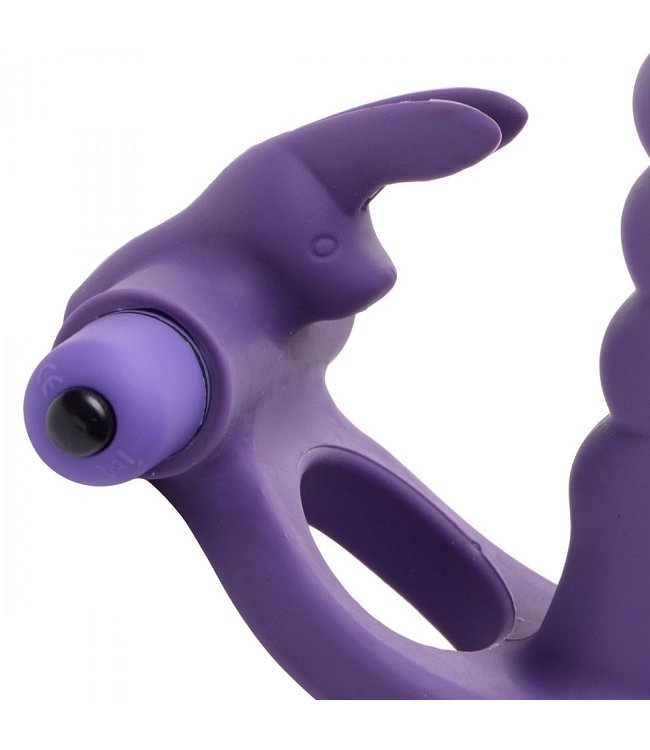 Frisky Frisky Double Delight Dual Penetration Vibrating Rabbit Cock Ring
