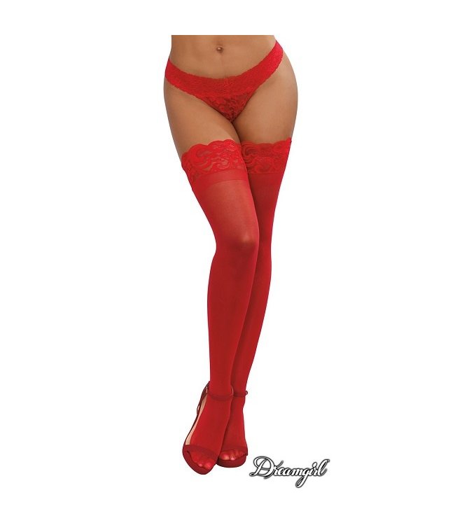 Dreamgirl Dreamgirl "Tuscany" Sheer Thigh Hi with Lace Top & Stay Ups OS