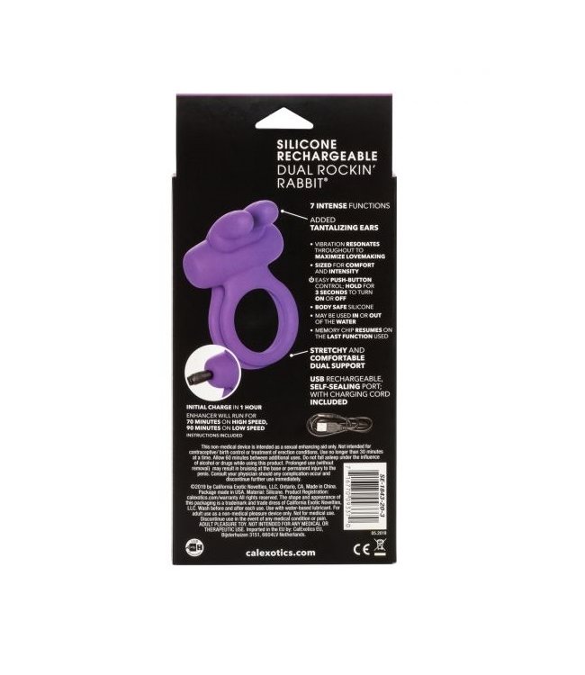 CalExotics Silicone Rechargeable Dual Rockin Rabbit