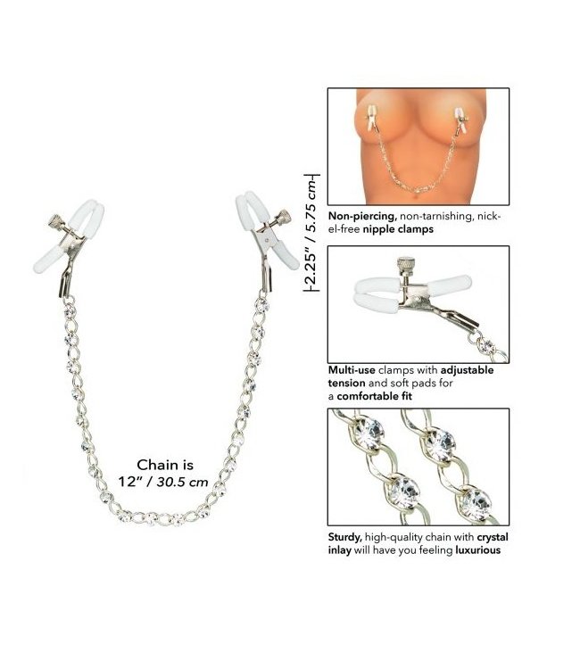 CalExotics Crystal Chain Nipple Clamps