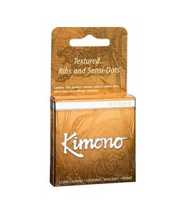Kimono MicroThin Ribbed + Sensi-Dots Condom 3 Pack