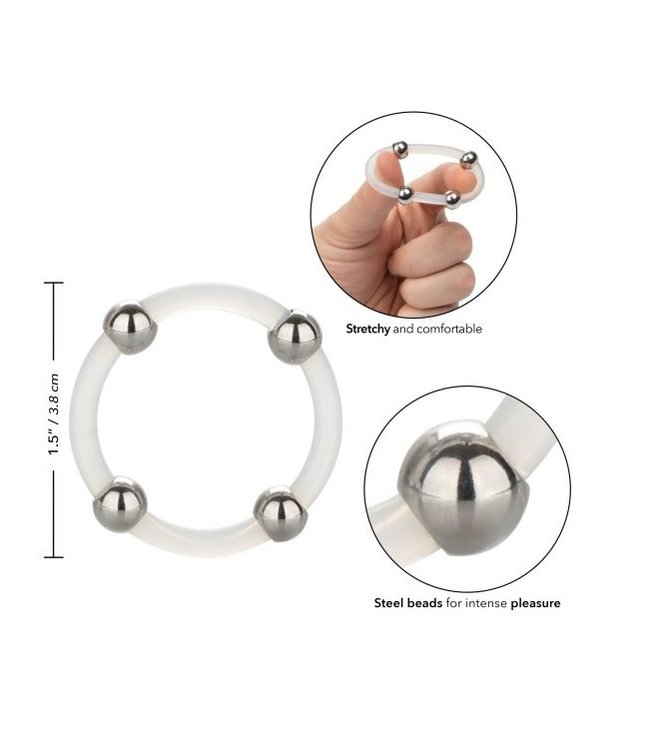 CalExotics Steel Beaded Silicone Ring - Large
