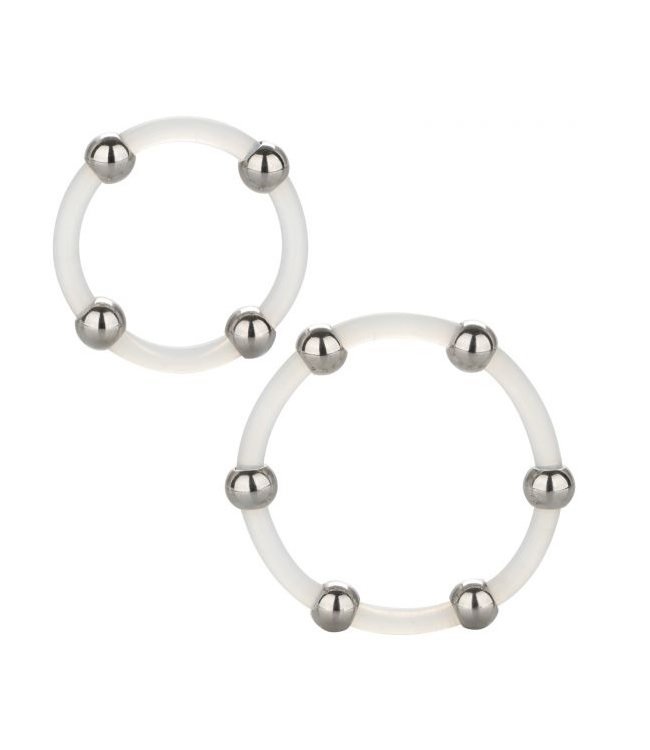 CalExotics Steel Beaded Silicone Ring Set