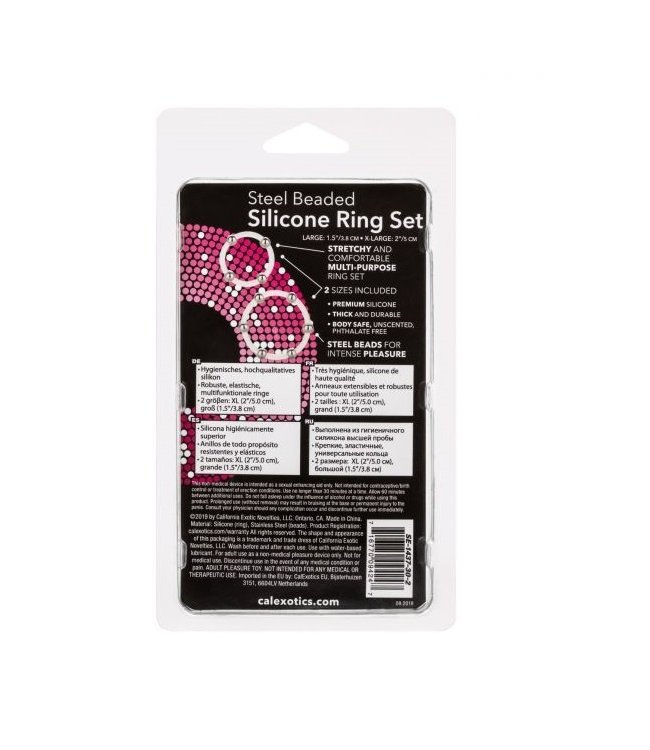CalExotics Steel Beaded Silicone Ring Set