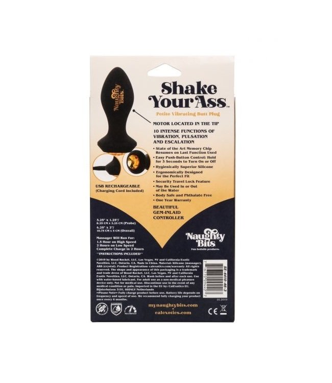 CalExotics Naughty Bits Shake Your Ass Petite Vibrating Butt Plug