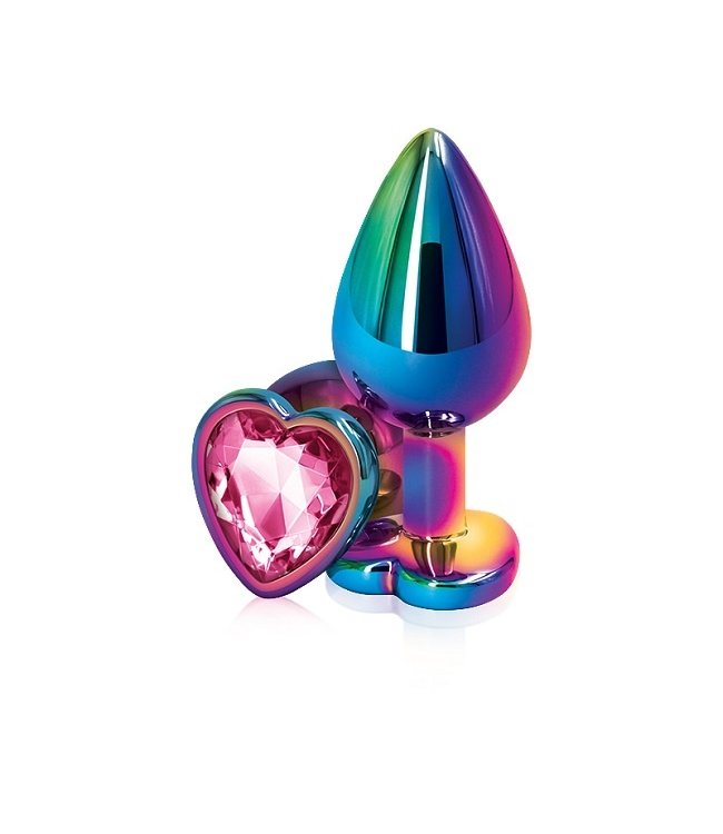 NS Novelties Rear Assets - Multicolor Heart - Medium - Pink