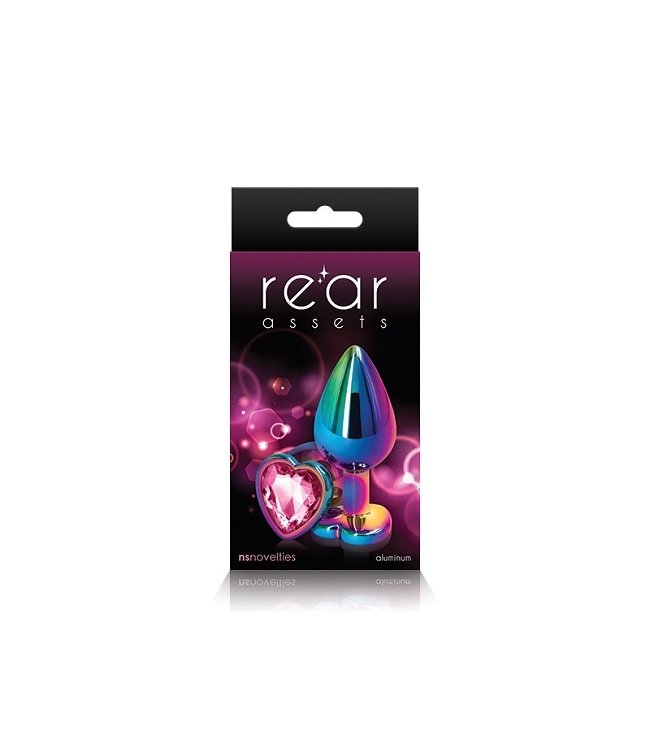 NS Novelties Rear Assets - Multicolor Heart - Medium - Pink