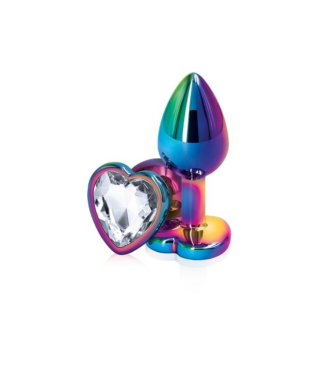 NS Novelties Rear Assets - Multicolor Heart - Small - Clear