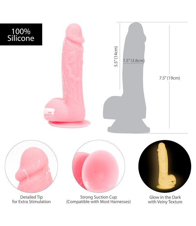 Addiction - Brandon 7.5" Glow-in-the-Dark Silicone Dildo