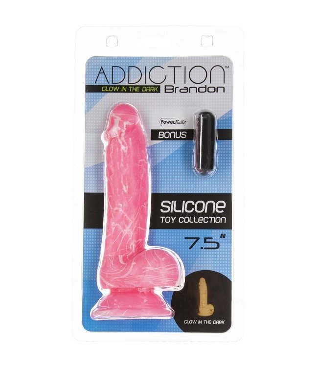 Addiction - Brandon 7.5" Glow-in-the-Dark Silicone Dildo