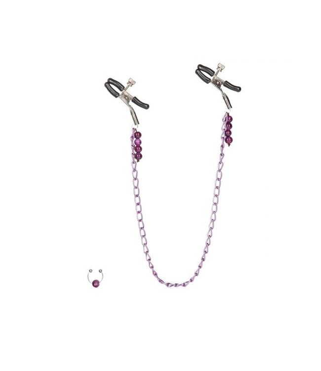 CalExotics Nipple Play Purple Chain Nipple Clamps