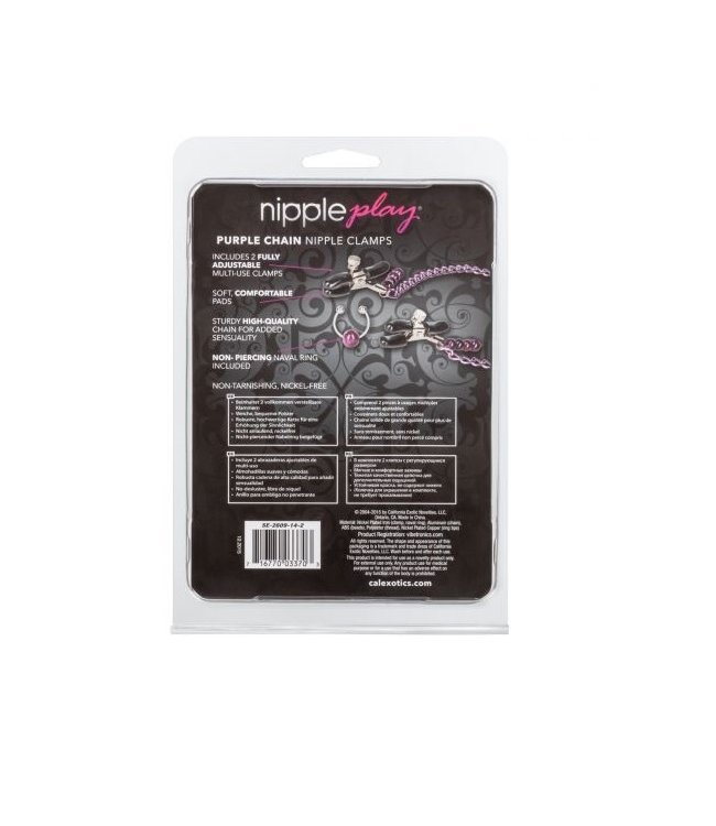 CalExotics Nipple Play Purple Chain Nipple Clamps