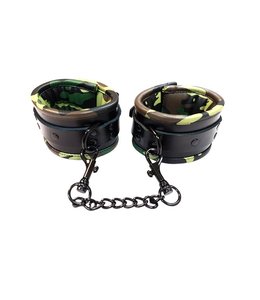 Rouge Rouge Leather Padded Ankle Cuffs Black & Camo
