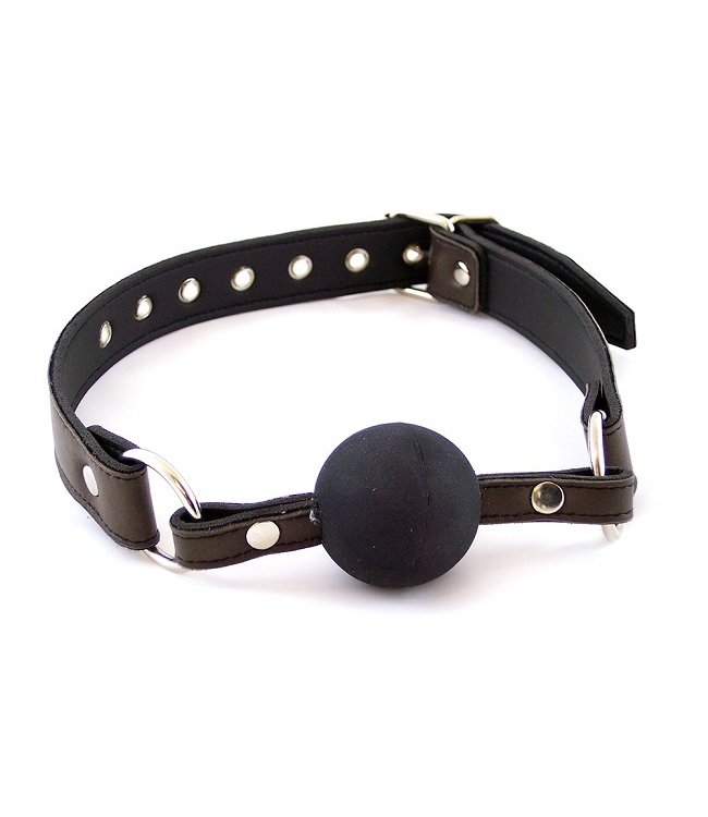 Rouge Rouge Leather Ball Gag with Black Ball