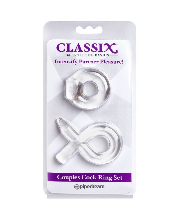 Classix Couples Cock Ring Set - Clear