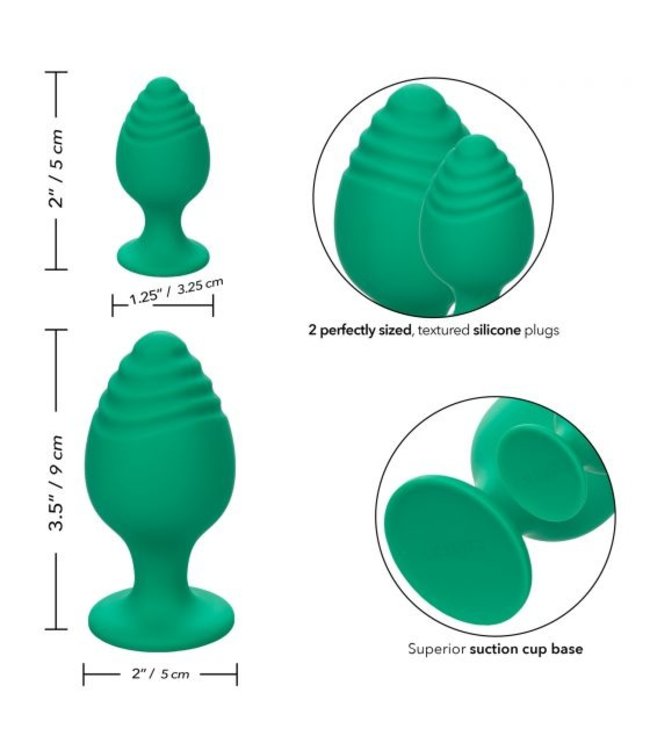 CalExotics Cheeky Textured Silicone Anal Plug Set of 2