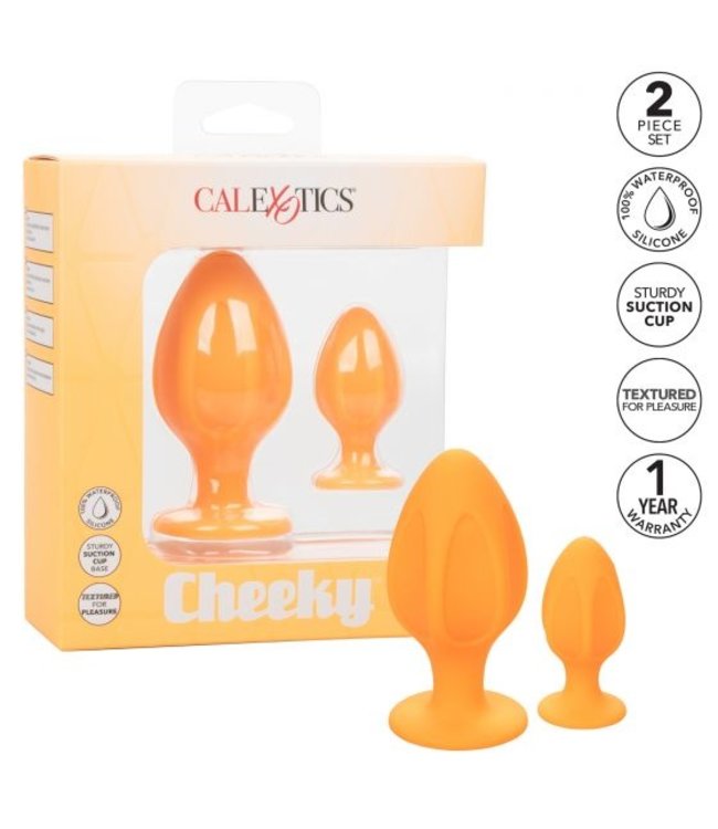 CalExotics Cheeky Textured Silicone Anal Plug Set of 2