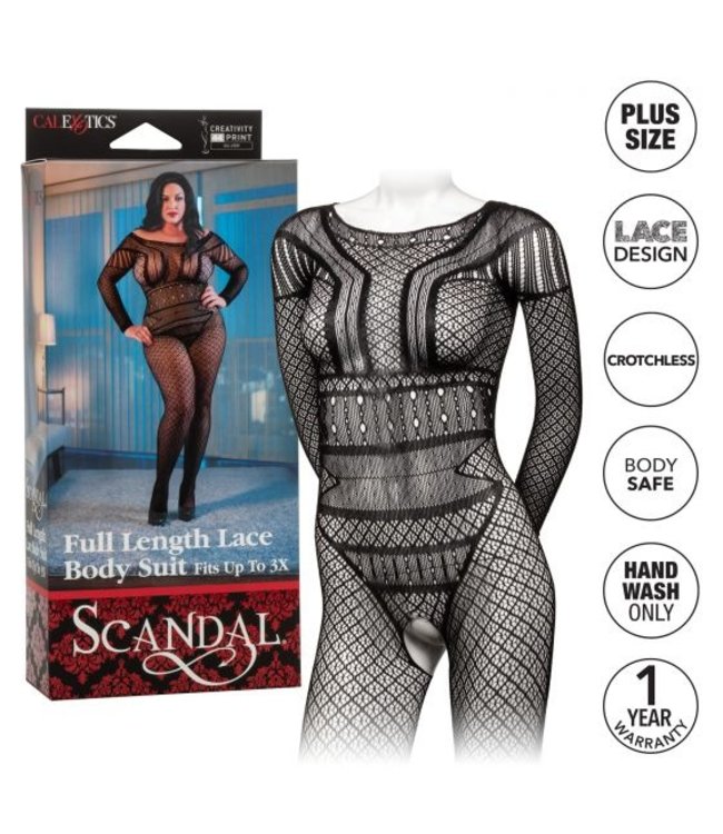 CalExotics Scandal Plus Size Full Length Lace Body Suit