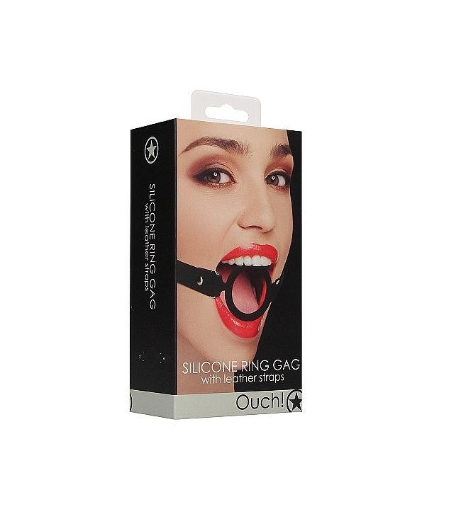 Shots America Ouch! Silicone and Leather Ring Gag