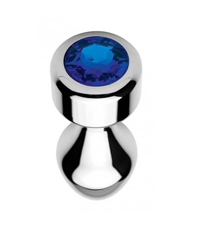Blue Gem Weighted Anal Plug - Large