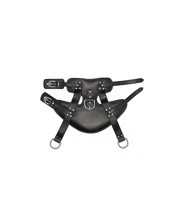 Shots America Pain Suspension Cuffs Saddle Leather Heavy Duty - Black