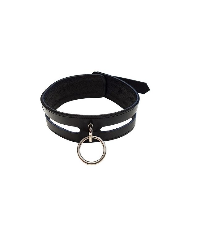 Rouge Leather Slotted Bondage Collar