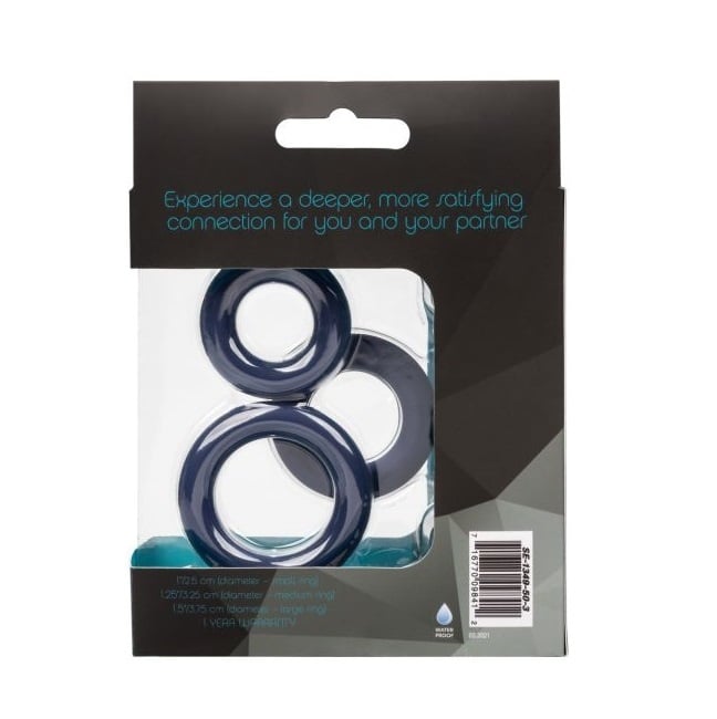 Link Up Ultra Soft Ultimate Silicone Cock Rings Set (Set of 3) By  CalExotics - Gray