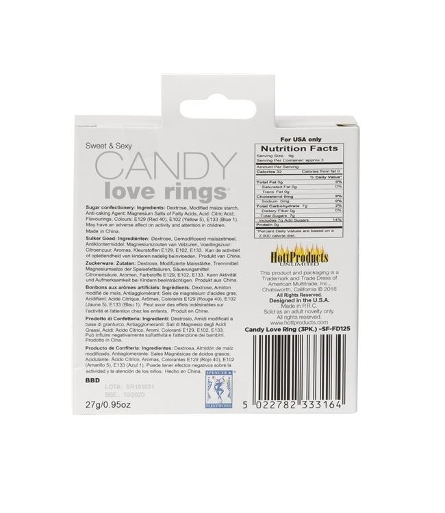 Candy Love Rings 3 Pack