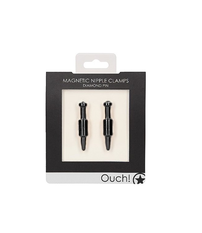 Shots America Ouch! Magnetic Nipple Clamps - Diamond Pin