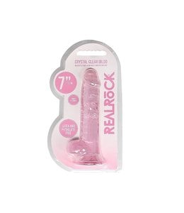 Shots America RealRock Crystal Clear 7" Realistic Dildo with Balls