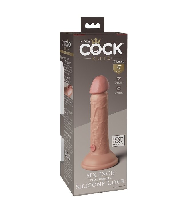 King Cock King Cock Elite 6" Silicone Dual Density Cock