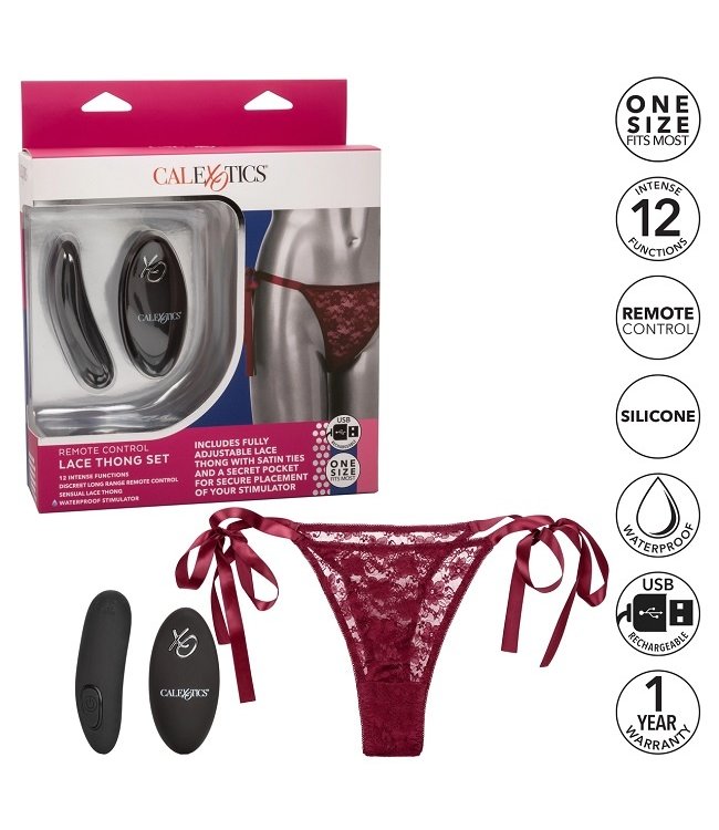 CalExotics Remote Control Lace Thong Set