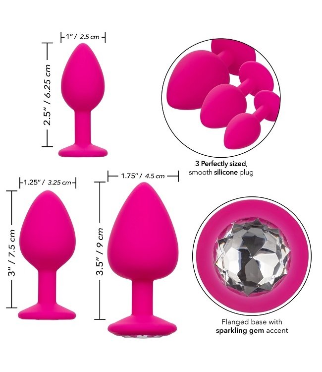 CalExotics Cheeky Gems Silicone Butt Plug Set