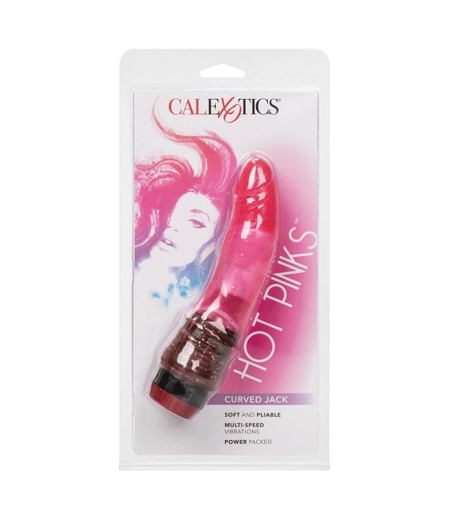 CalExotics Hot Pinks Curved Jack 6" Vibrator