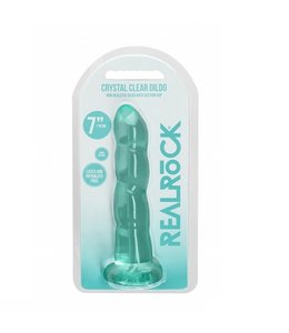 Shots America RealRock Crystal Clear 7" Non Realistic Textured Dildo with Suction Cup
