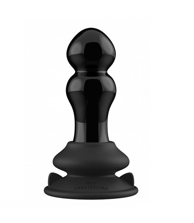 Shots America Chrystalino Vibrante Rimly Glass Vibrator with Suction Cup & Remote