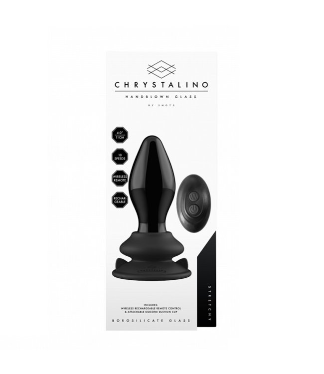 Shots America Crystalino Vibrante Stretchy Glass Vibrator with Suction Cup & Remote