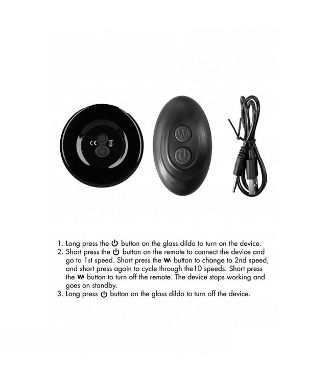 Shots America Chrystalino Vibrante Globy Glass Vibrator with Suction Cup & Remote